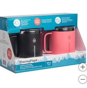 ThermoFlask Drinkware Insulated Coffee Mug with Handle, 12oz